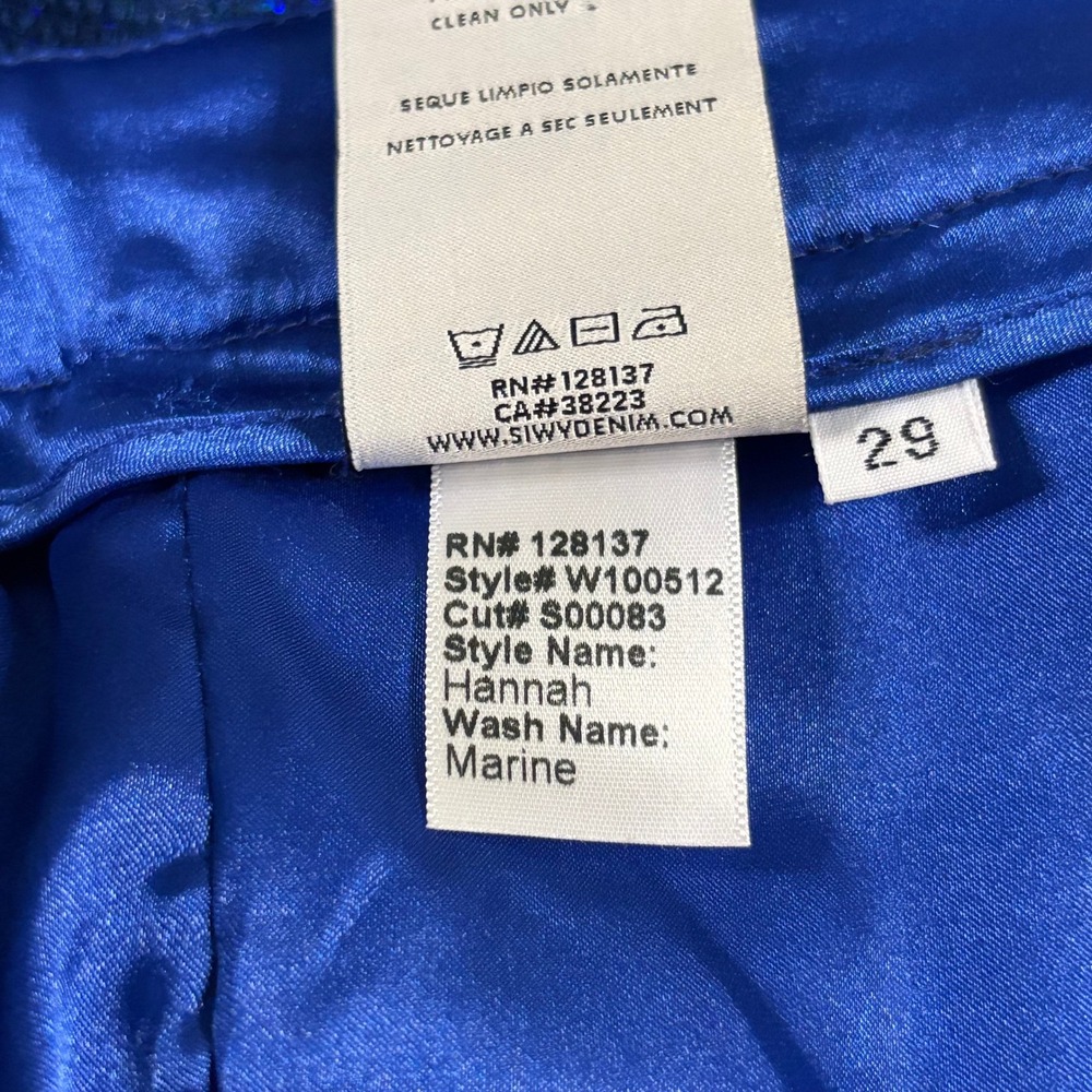 Siwy Hannah Marine Blue Sequin Skinny Pants Lined Glam Party Disco Size 29 - Picture 3 of 12
